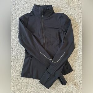 Lululemon Black Run Jacket Hidden Hood Reflective | Size 2